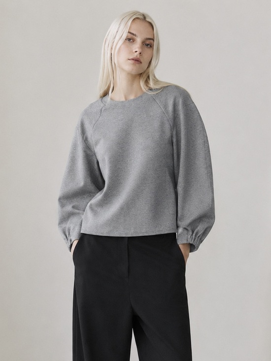 Tibi Sweaters - Tibi grey zip back boxy crewneck sweatshirt S